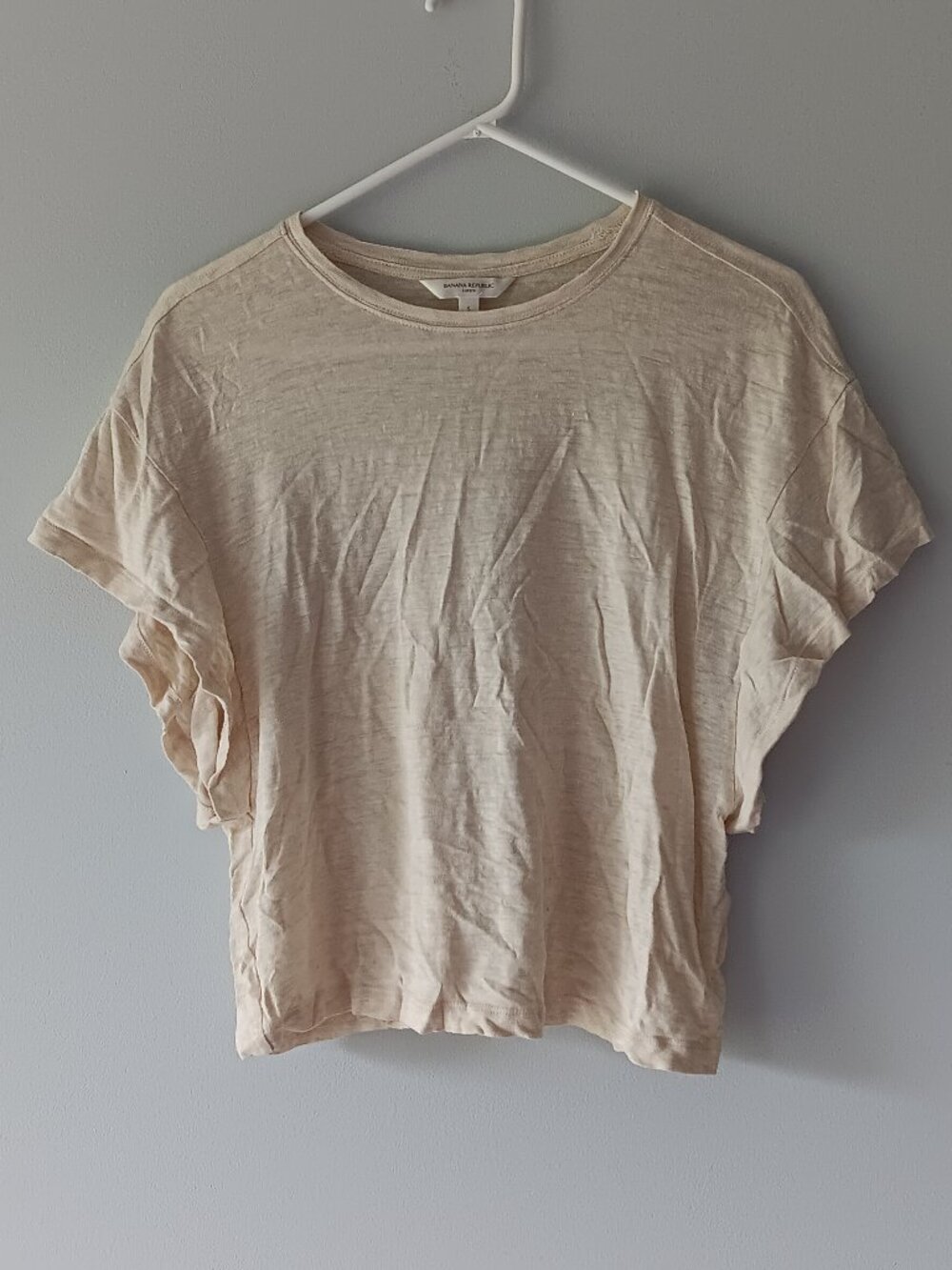 Banana Republic Linen Short Sleeve Dolman Relaxed Fit Shirt Beige Small - Picture 5 of 8